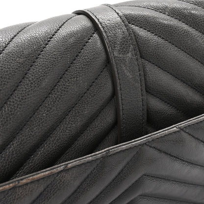 Saint Laurent Sheepskin Matelasse Chevron Monogram Large College Satchel Dark Anthracite 12 of 13
