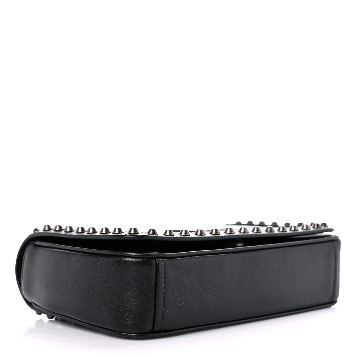 Glace Calfskin Studded Crossbody Black