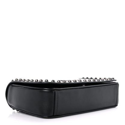 Prada Glace Calfskin Studded Crossbody Black 4 of 9