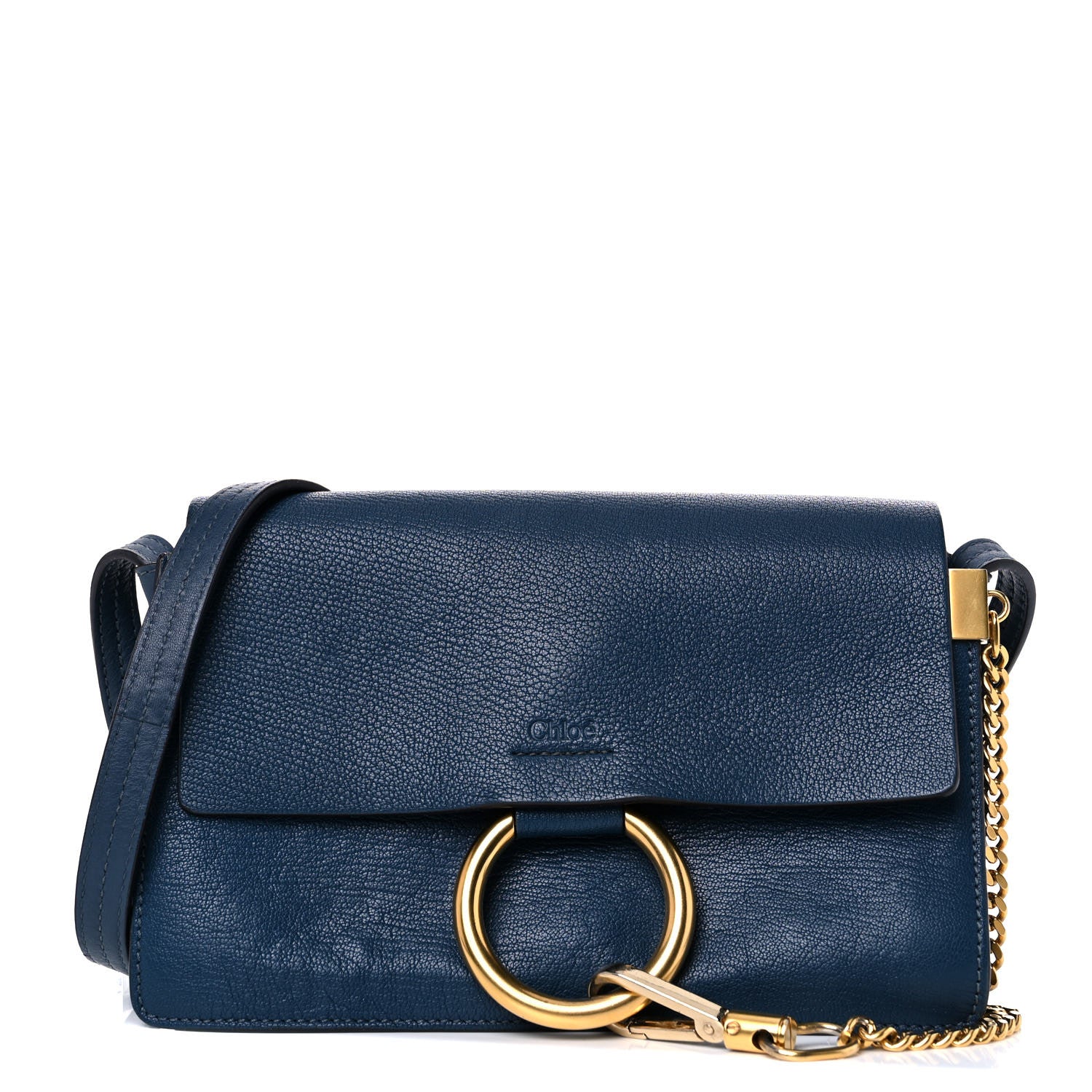 Chloe Goatskin Small Faye Shoulder Bag Denim Blue 1 of 20