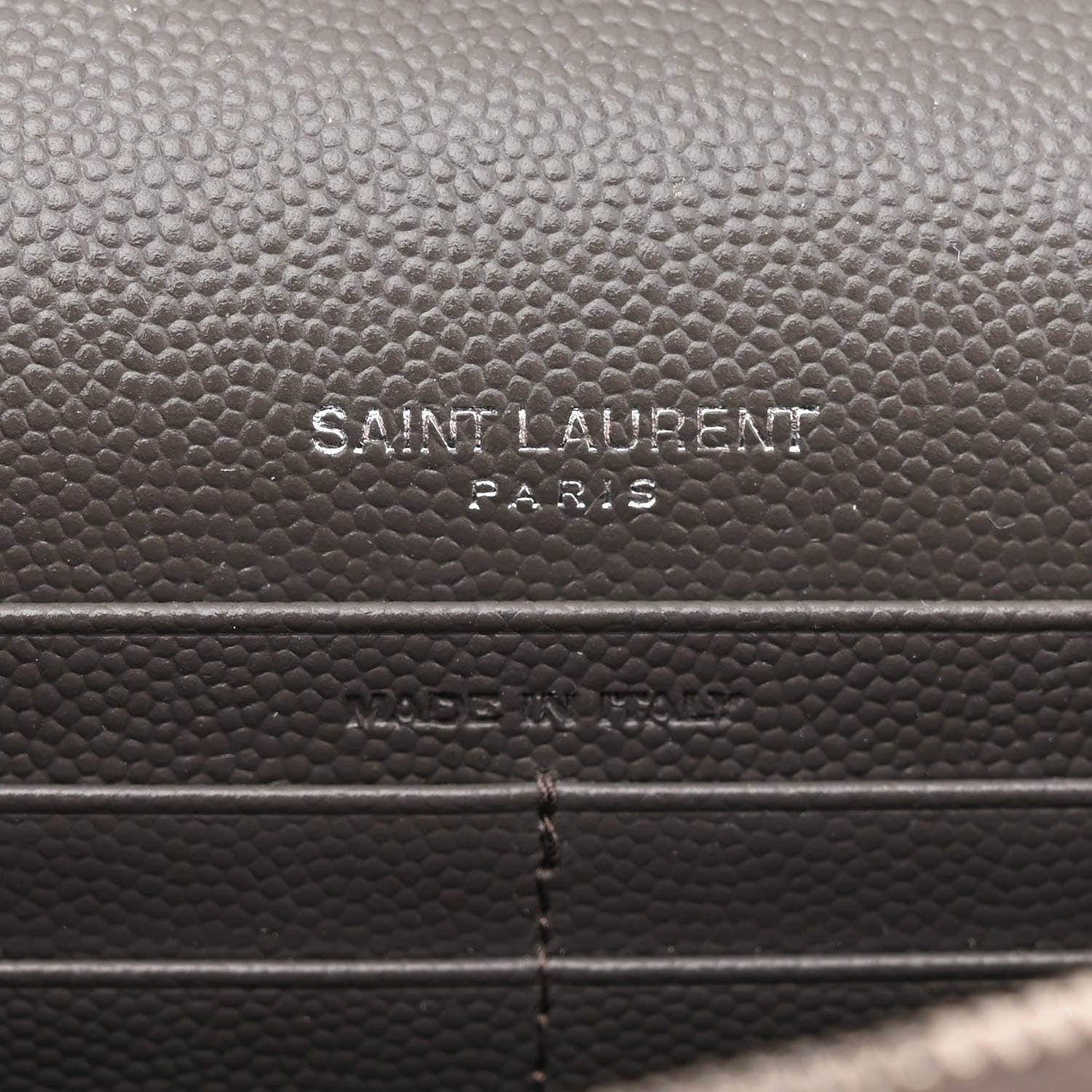 Saint Laurent Grain De Poudre Matelasse Chevron Monogram Envelope Chain Wallet Earth 6 of 10