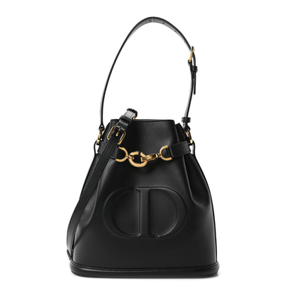 Christian Dior Calfskin CD Embossed Medium C'est Chain Bucket Bag Black 1 of 11