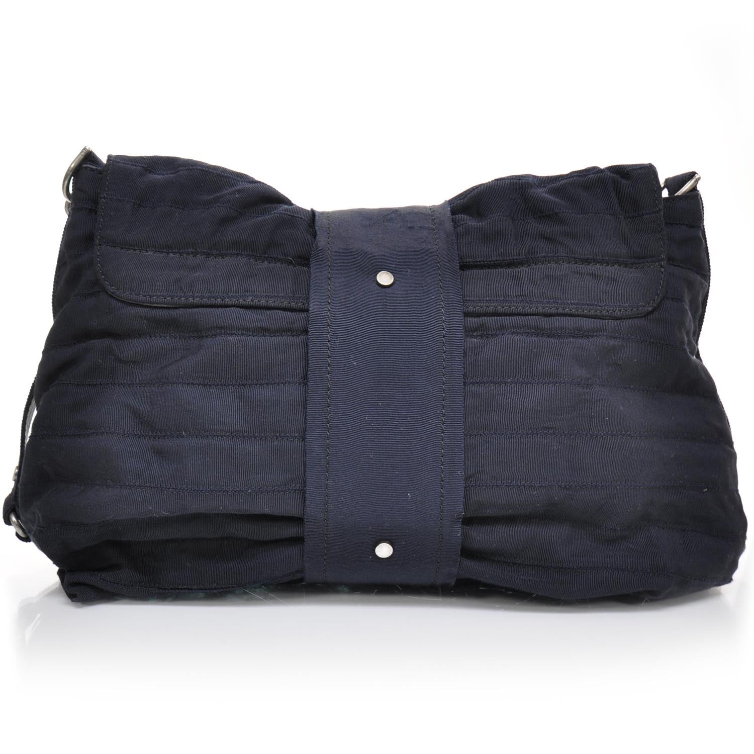 Lanvin Pleated Canvas Happy Shoulder Bag Navy 3 of 7
