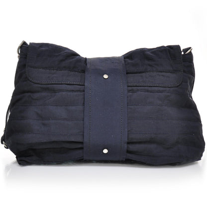 Lanvin Pleated Canvas Happy Shoulder Bag Navy 3 of 7