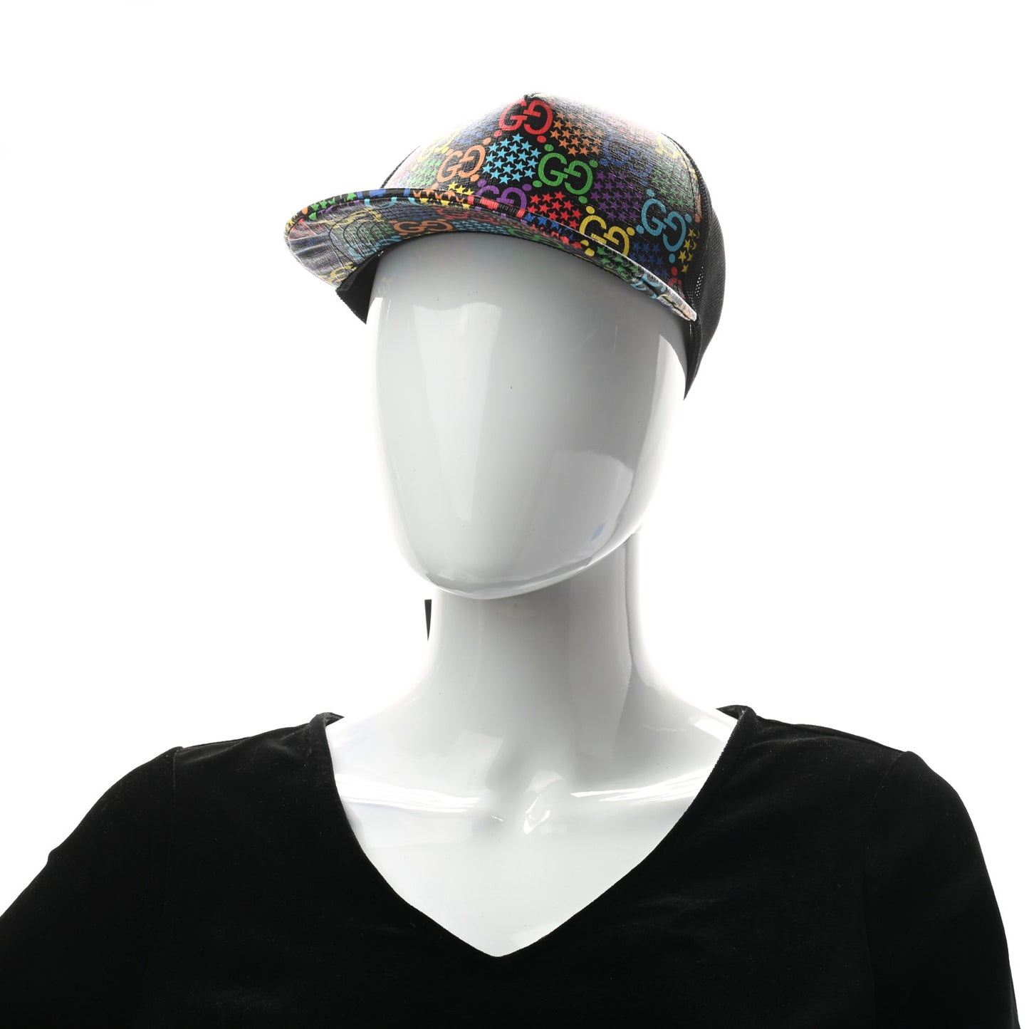 GG Supreme Monogram Psychedelic Baseball Hat L 59 Black
