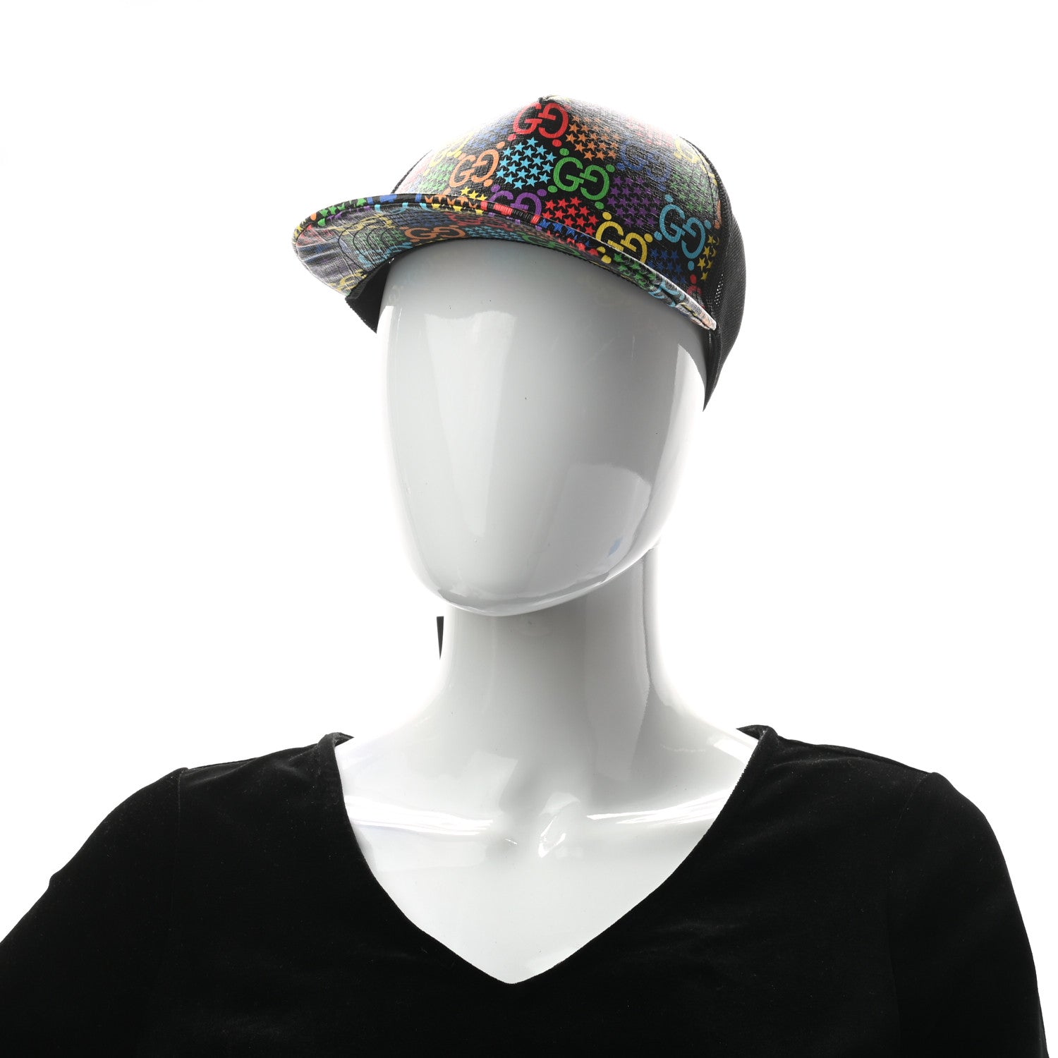 Gucci GG Supreme Monogram Psychedelic Baseball Hat L 59 Black 2 of 7