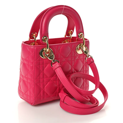 Christian Dior Lambskin Cannage Mini Lady Dior Fuchsia 2 of 10