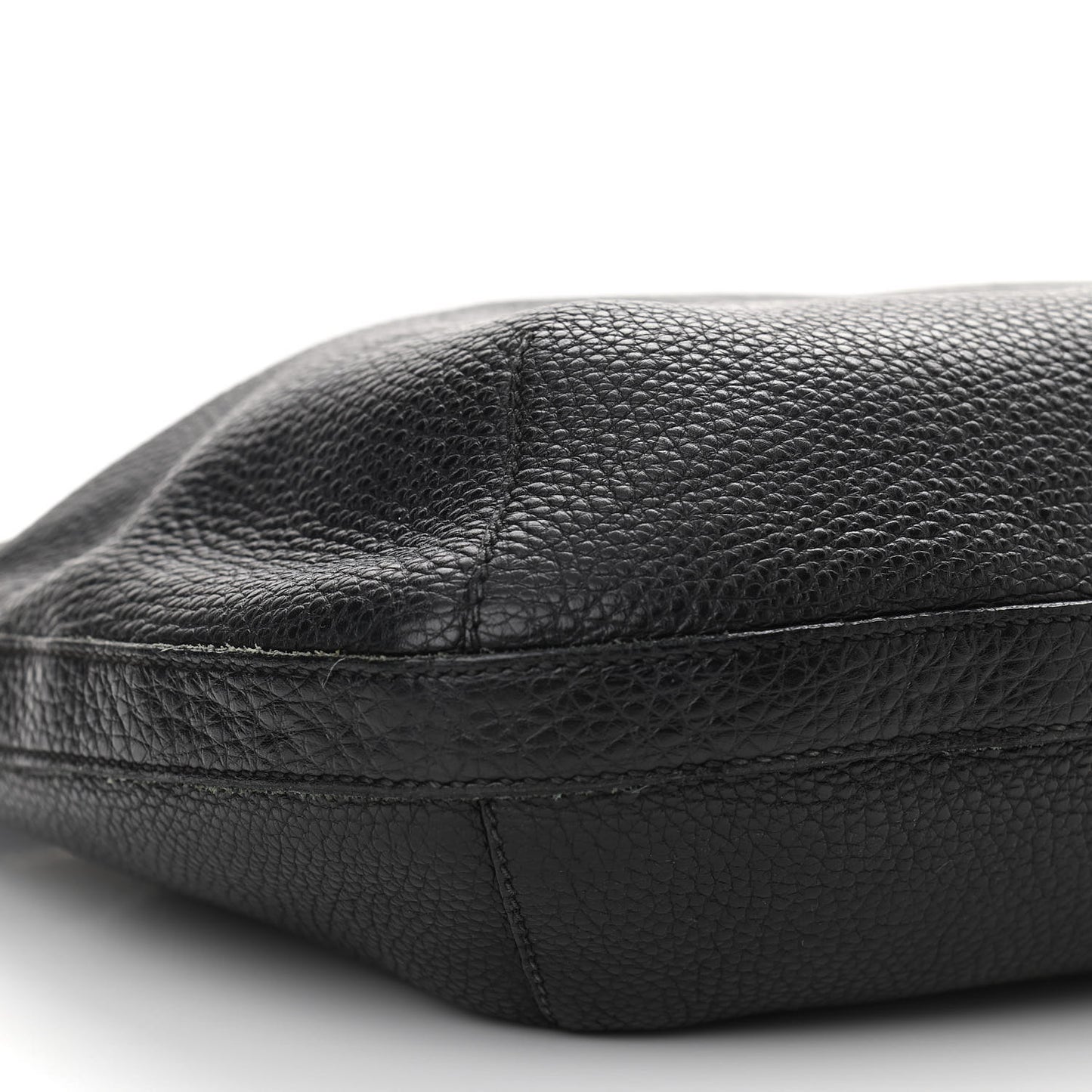 Vitello Daino Embossed Logo Hobo Black