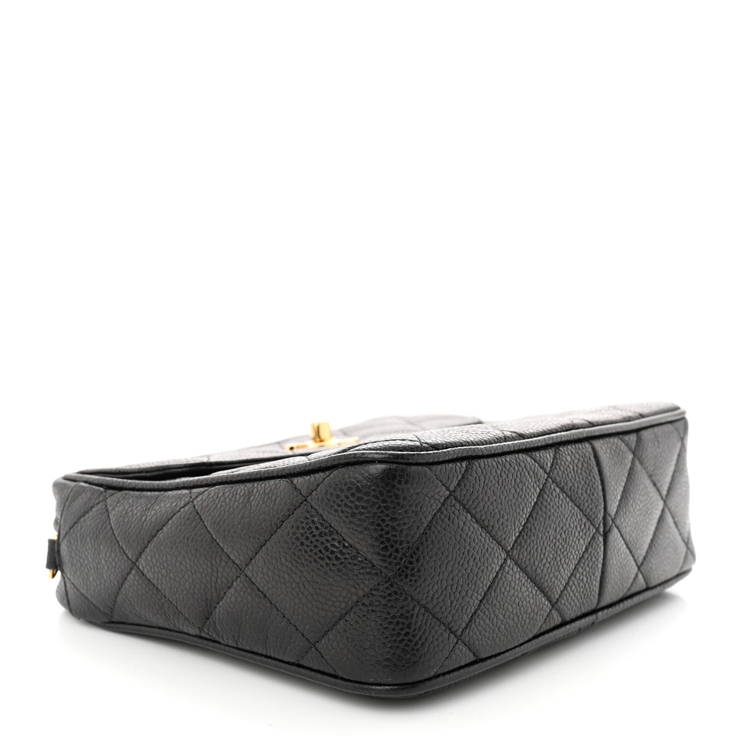 Caviar Quilted Flap Camera Case Black