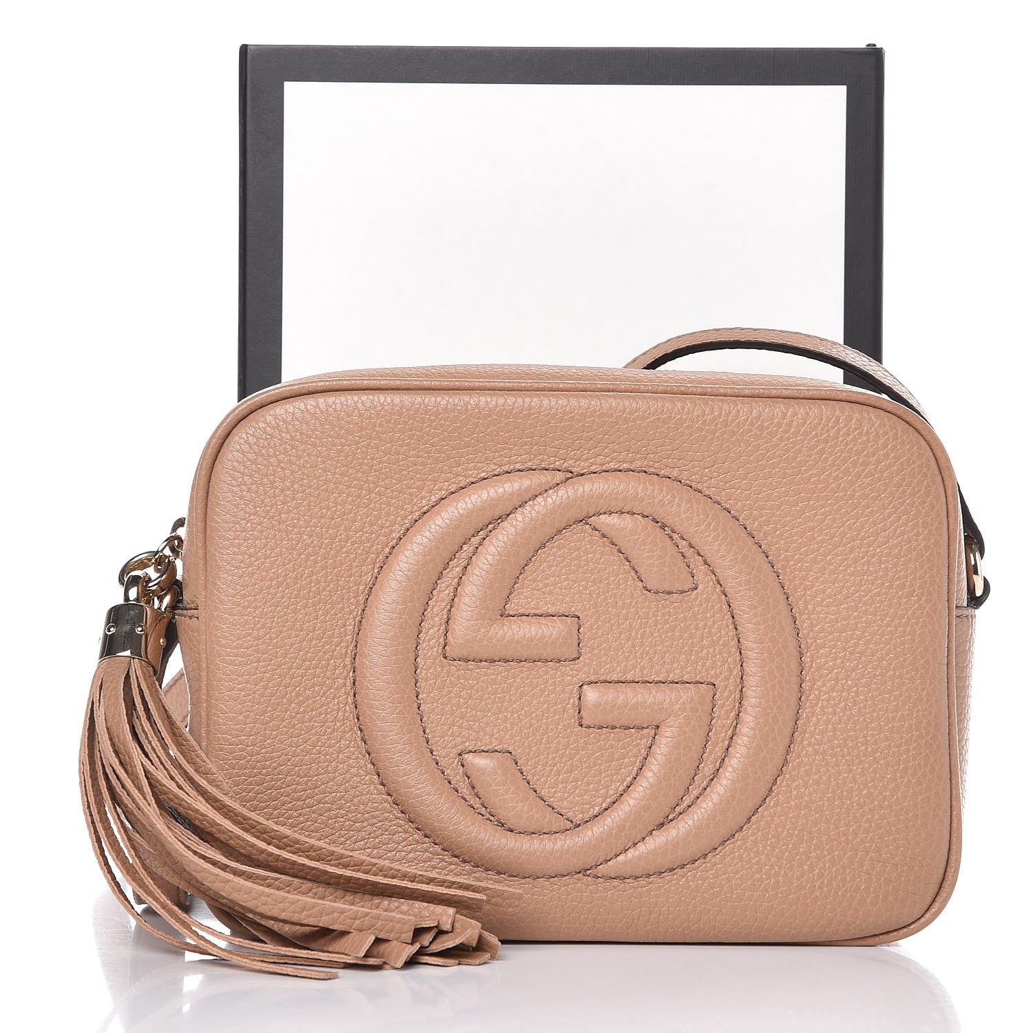 Gucci Pebbled Calfskin Small Soho Disco Bag Camelia 8 of 8