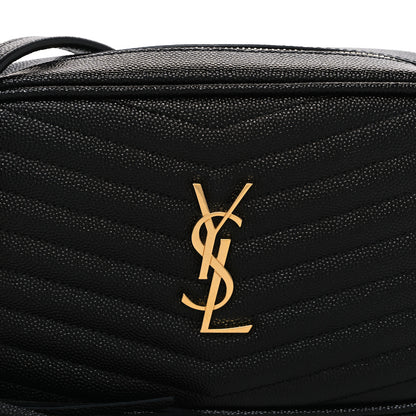 Saint Laurent Grain De Poudre Matelasse Monogram Mini Lou Camera Bag Black 8 of 11