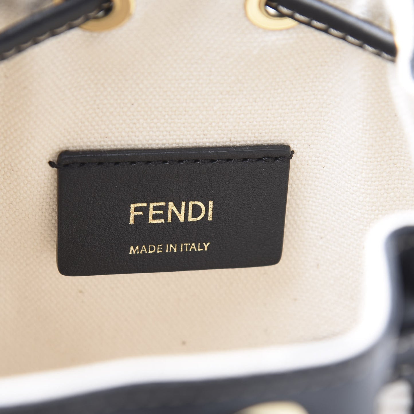 Canvas Vitello King F is Fendi FF Embroidered Mini Mon Tresor Bucket Bag Grezzo Black