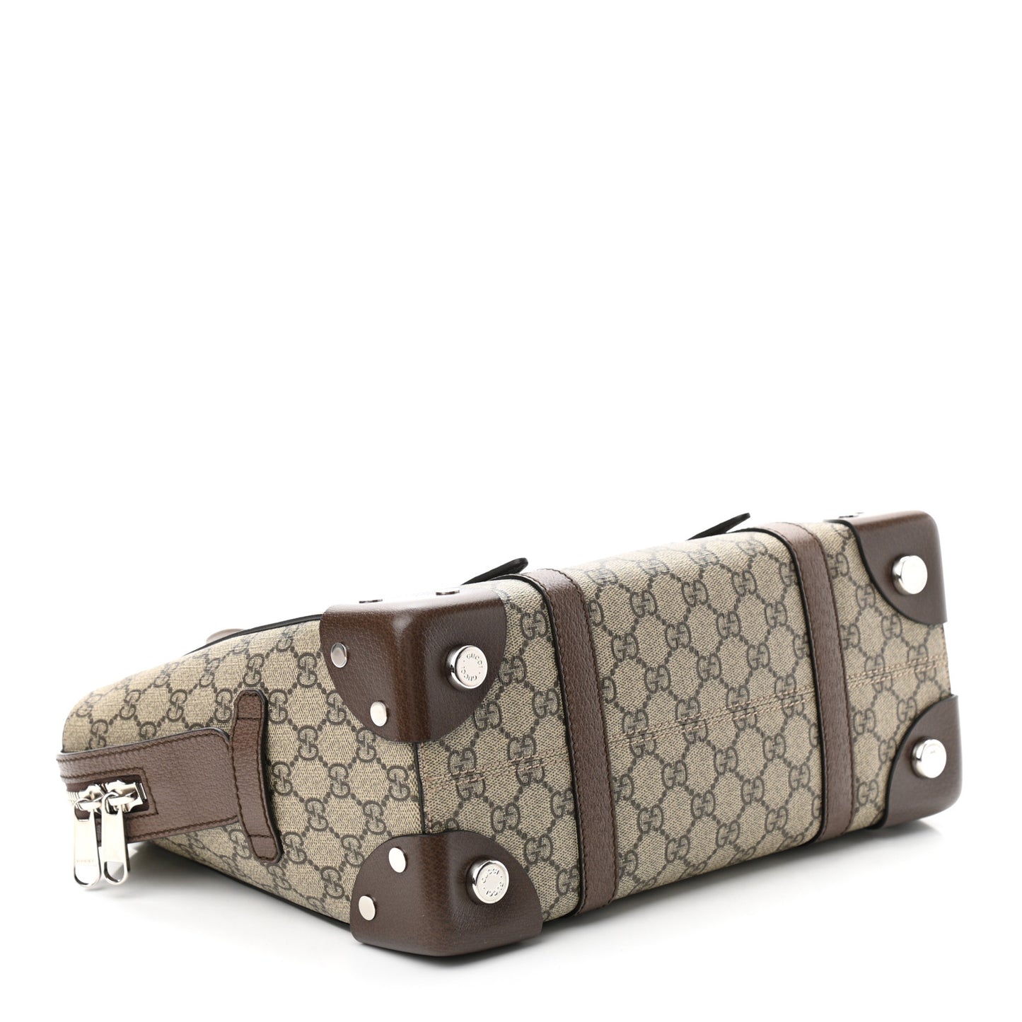 GG Supreme Monogram Textured Dollar Calfskin Small Detail Tote Beige Ebony New Acero
