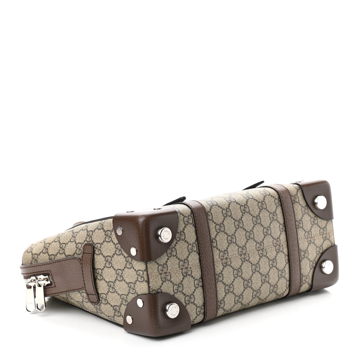 Gucci GG Supreme Monogram Textured Dollar Calfskin Small Detail Tote Beige Ebony New Acero 4 of 10