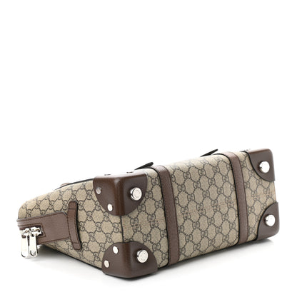Gucci GG Supreme Monogram Textured Dollar Calfskin Small Detail Tote Beige Ebony New Acero 4 of 10