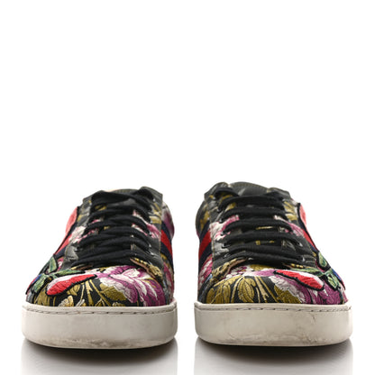 Gucci Lurex Brocade Web Nappa Ace Sneakers 9 Black Pink Oro Vecchio 2 of 10