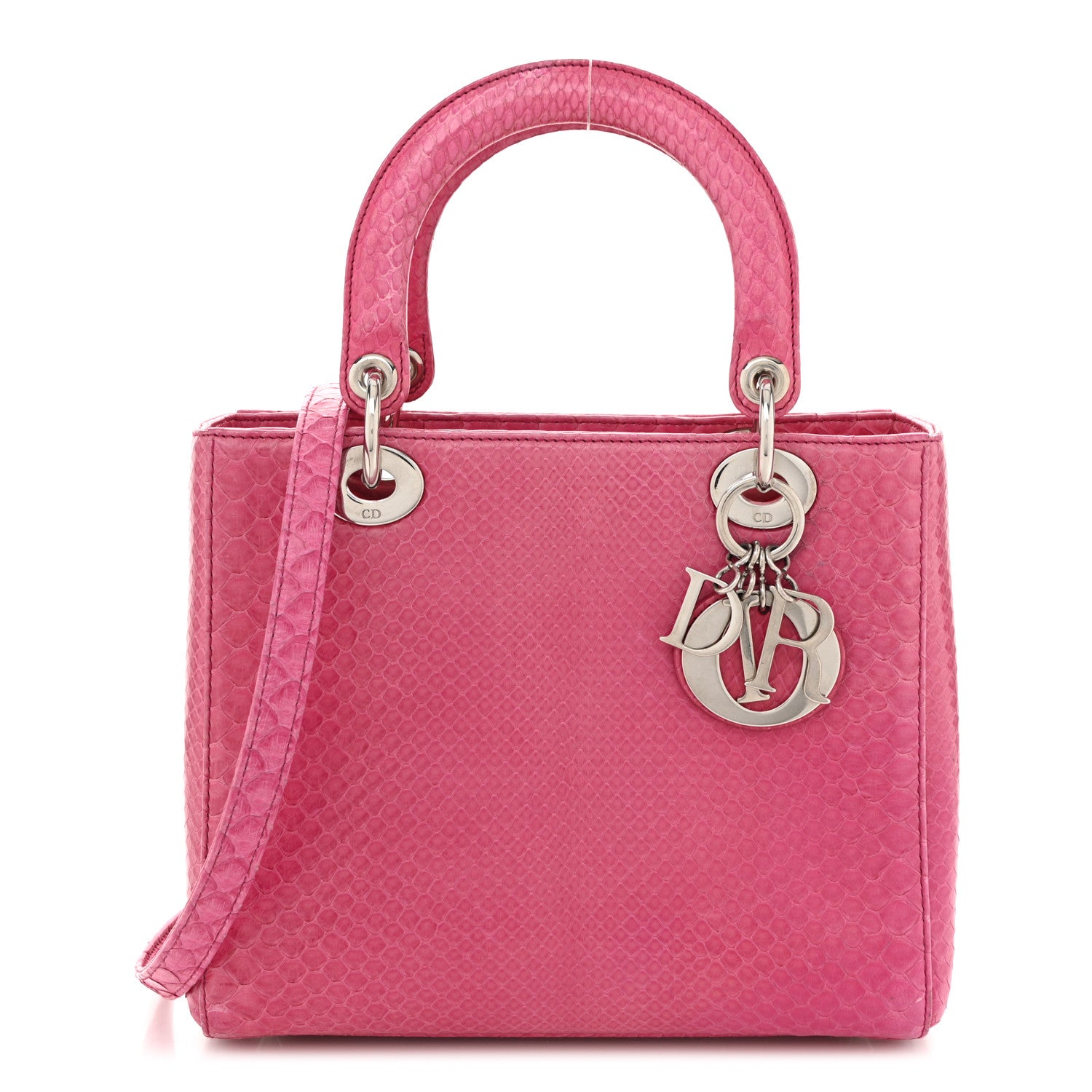 Christian Dior Snakeskin Medium Lady Dior Pink 1 of 11