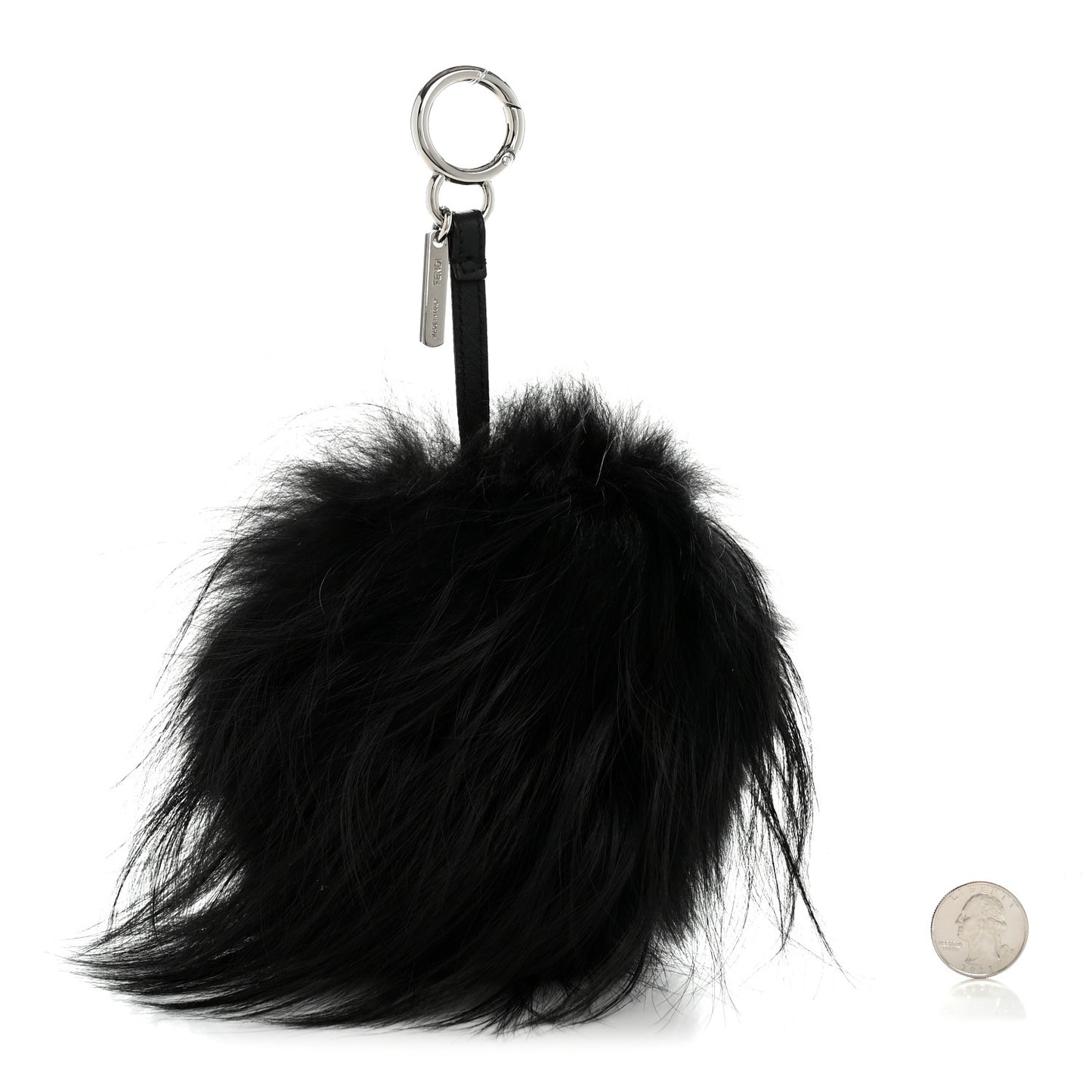 Rabbit Mink Fox Fur Dragoo Monster Bag Bug Charm Black