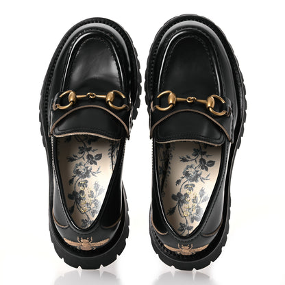 Gucci Cordovan Lux Womens Harald Horsebit 25mm Platform Loafers 35.5 Black 3 of 12