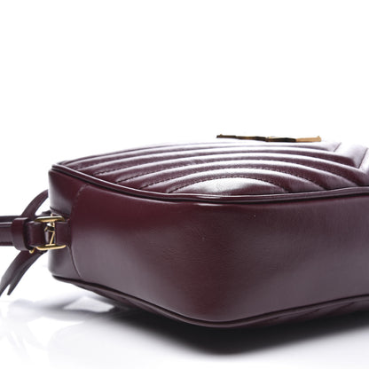 Saint Laurent Calfskin Matelasse Monogram Lou Camera Bag Dark Legion Red 7 of 9