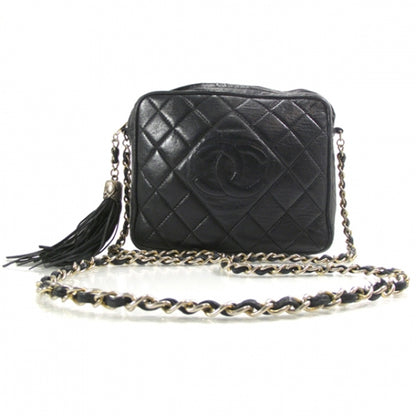 Chanel Lambskin Quilted Tassel Shoulder Bag Navy 1 of 11