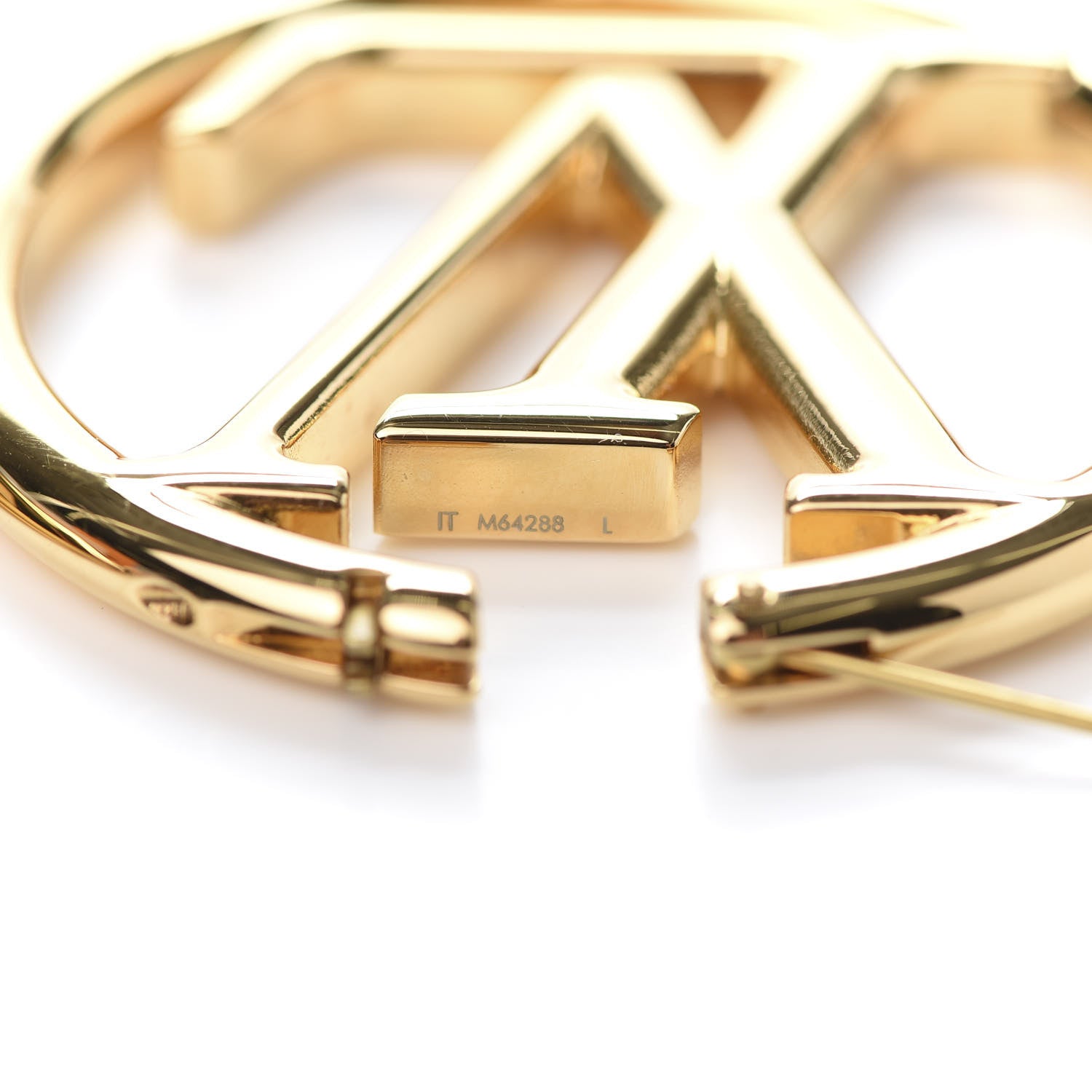 Louis Vuitton Metal Louise Hoop Earrings Gold 6 of 7