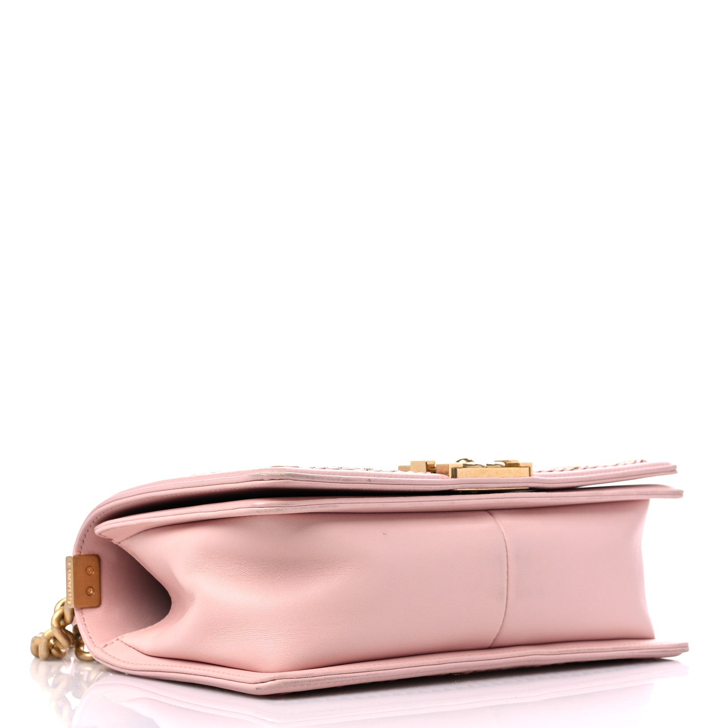 Chanel Lambskin Quilted Medium Chain Detail Boy Flap Light Pink 3 of 10