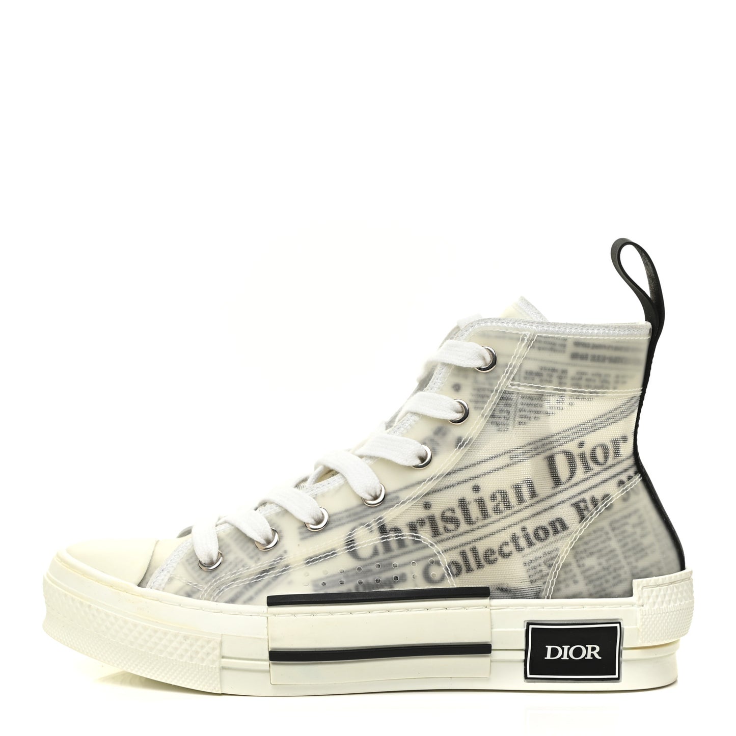 X DANIEL ARSHAM Canvas Newspaper Print B23 High Top Sneakers 36 White