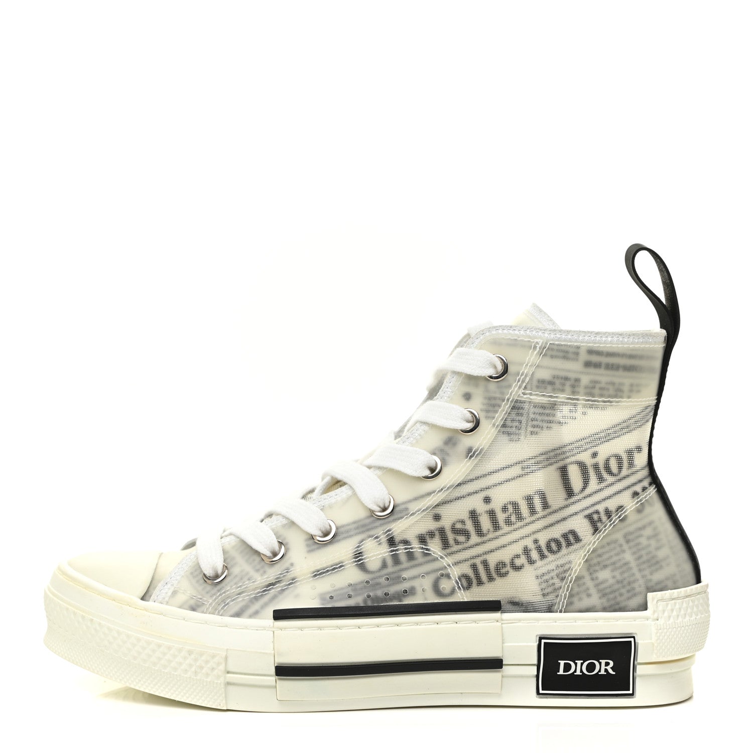 Christian Dior X DANIEL ARSHAM Canvas Newspaper Print B23 High Top Sneakers 36 White 1 of 13