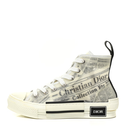 Christian Dior X DANIEL ARSHAM Canvas Newspaper Print B23 High Top Sneakers 36 White 1 of 13