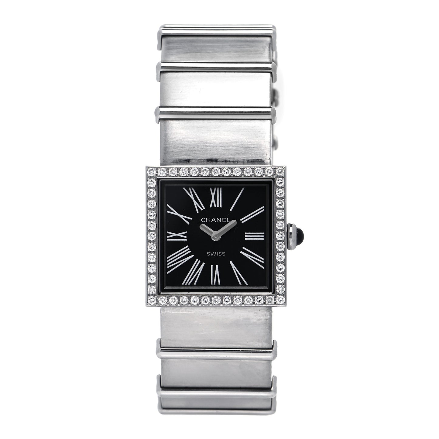 Stainless Steel Diamond 23mm Mademoiselle Quartz Watch Black