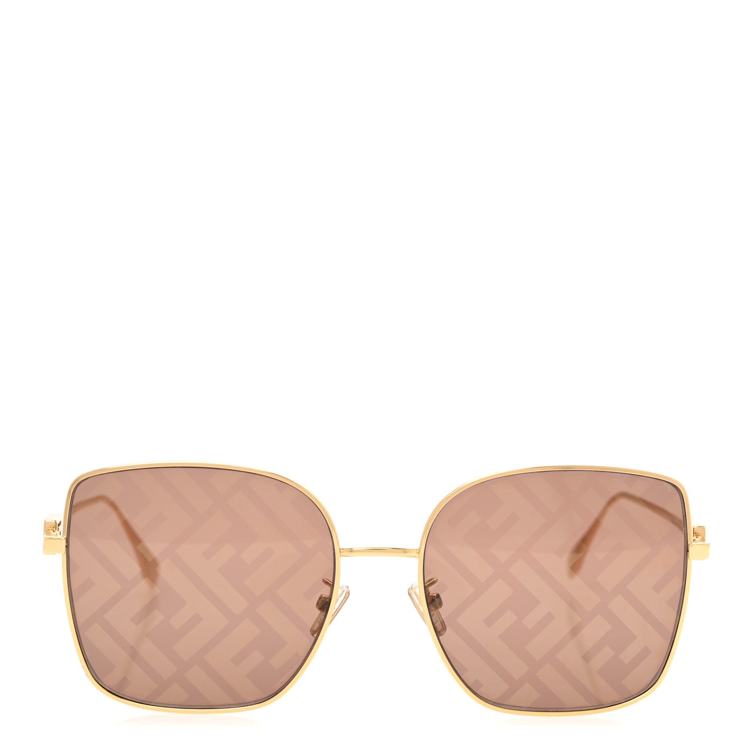 Fendi Metal Square Sunglasses FF40013U Gold Brown 2 of 8