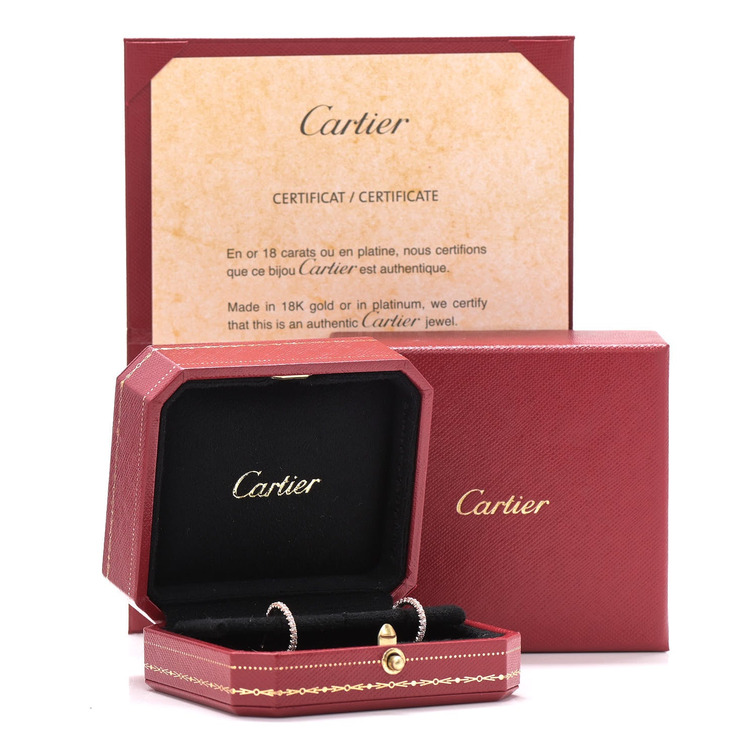 Cartier 18K Pink Gold Diamond SM Etincelle De Cartier Hoop Earrings 6 of 6