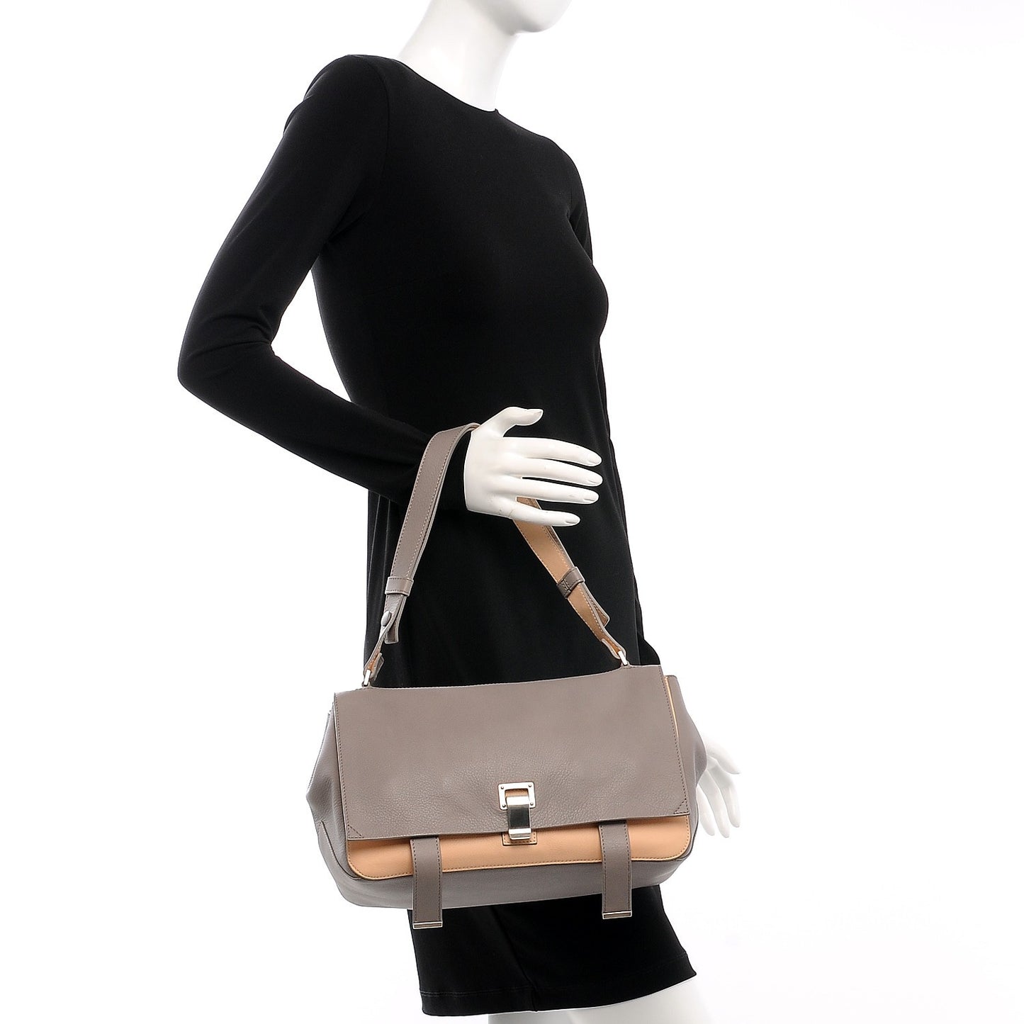 Calfskin Double Sided PS Courier Bag Mushroom