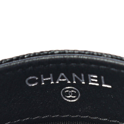Chanel Caviar Chevron Quilted Vintage Mademoiselle Card Holder Black 6 of 12