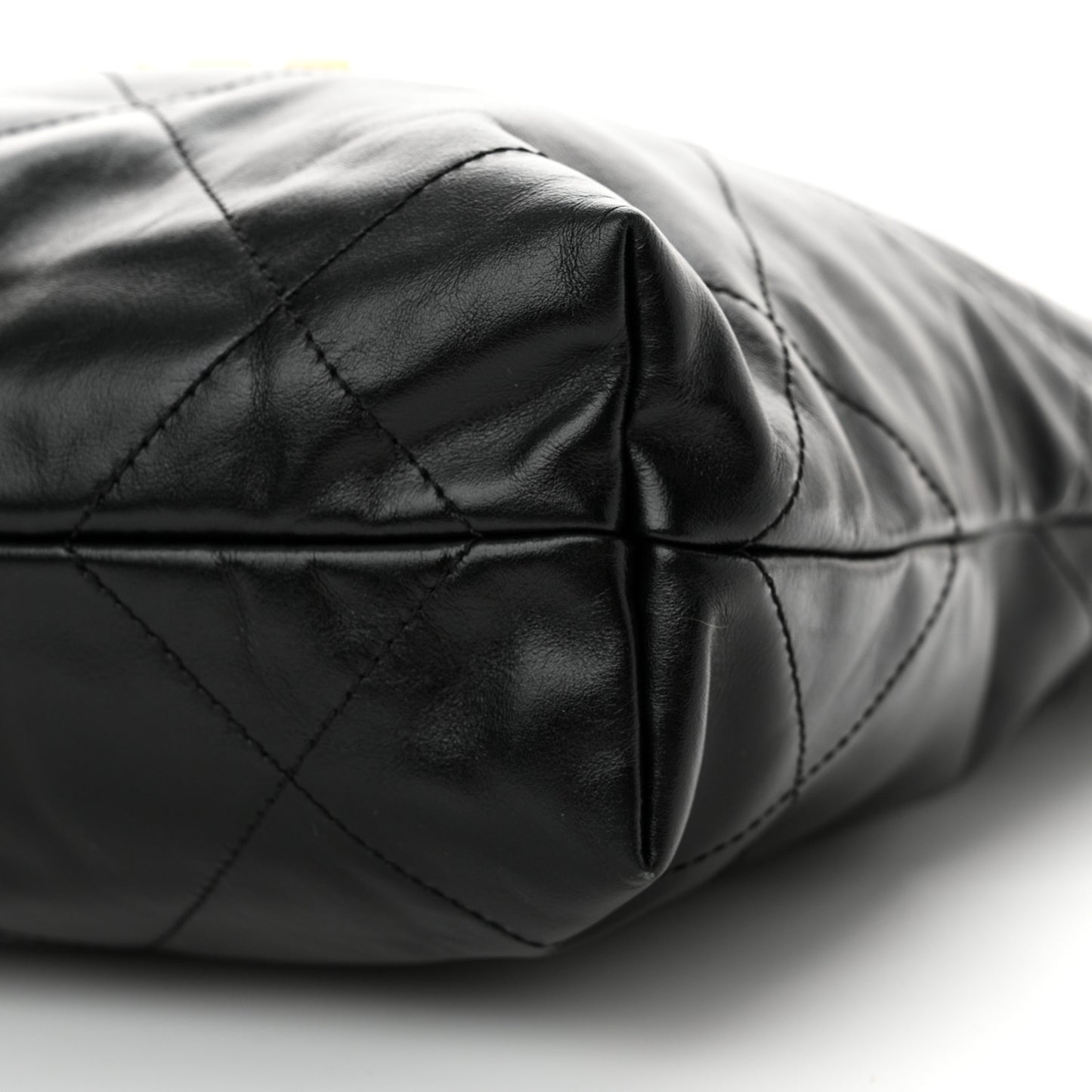 Shiny Calfskin Quilted Small Chanel 22 Black