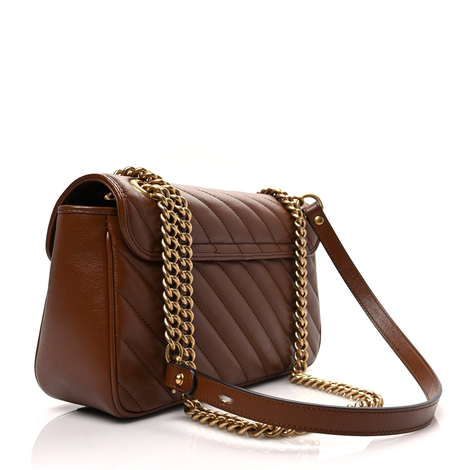 Gucci Azalea Calfskin Matelasse Diagonal Small GG Marmont Shoulder Bag Cuir 3 of 7