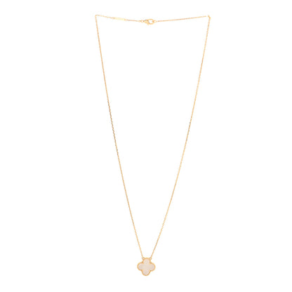 Van Cleef & Arpels 18K Yellow Gold Mother of Pearl Vintage Alhambra Pendant Necklace 3 of 4