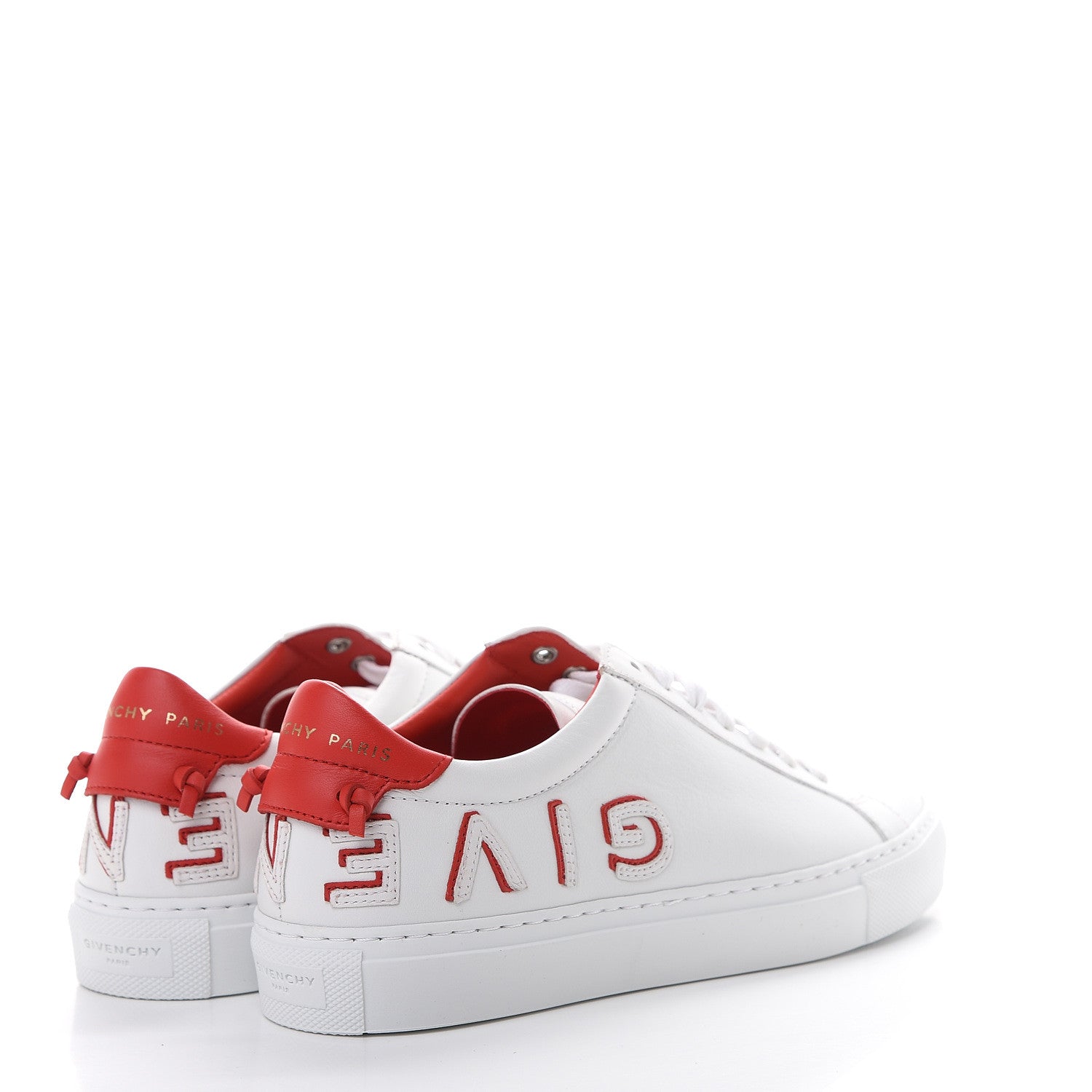 Givenchy Calfskin Reverse Logo Womens Urban Street Sneakers 35.5 White Red 4 of 11