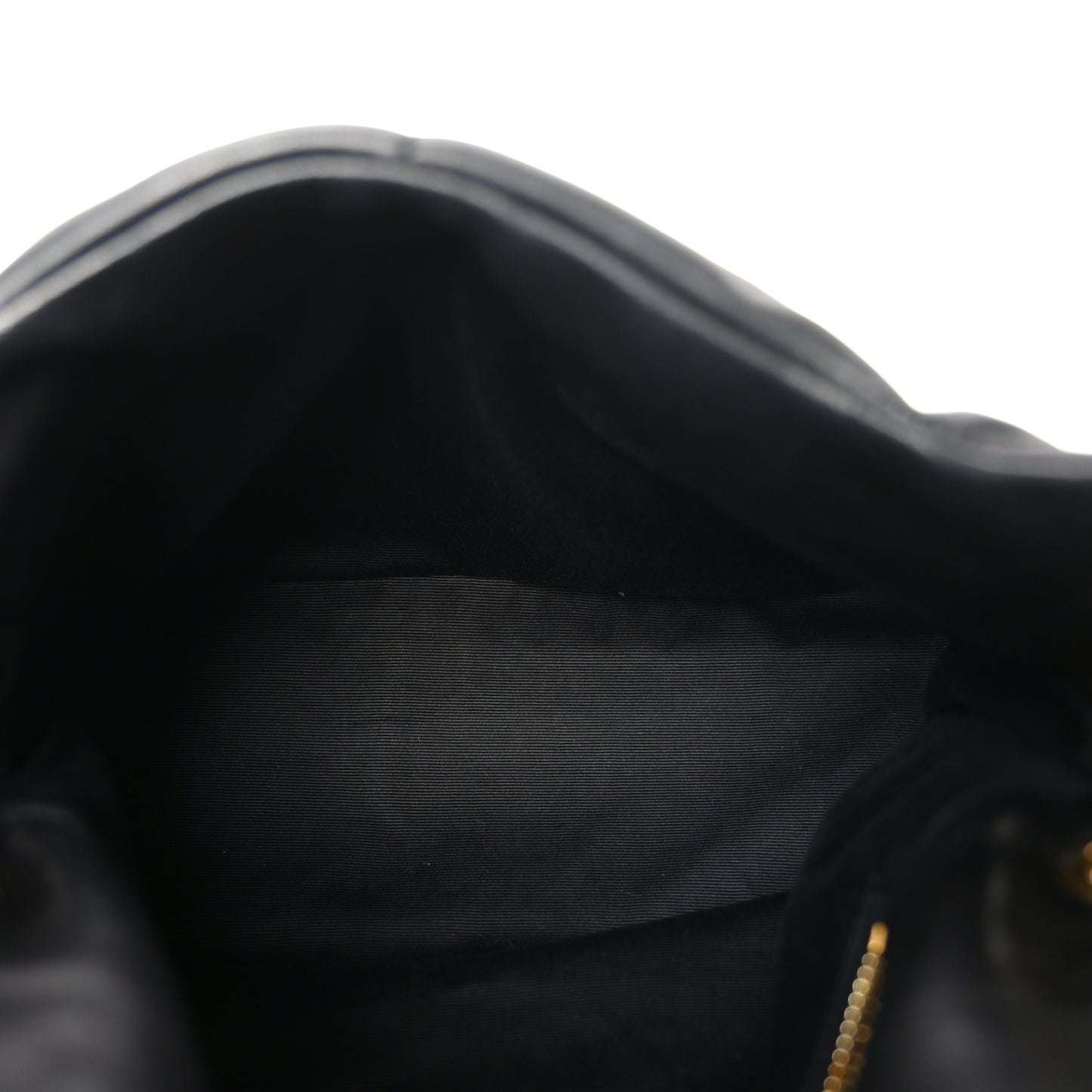 Lambskin Quilted Small Loulou Puffer Monogram Chain Satchel Black