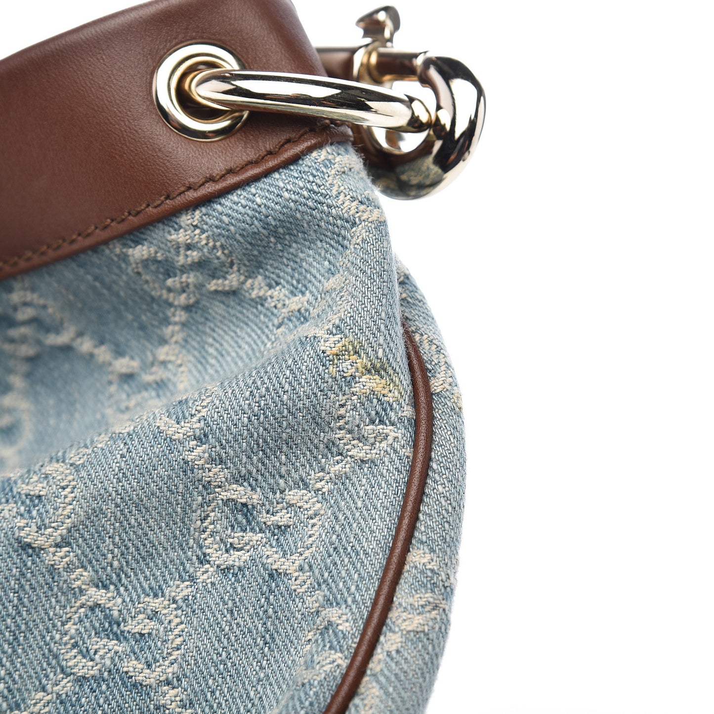 Denim Monogram Medium Valentine Top Handle Bag