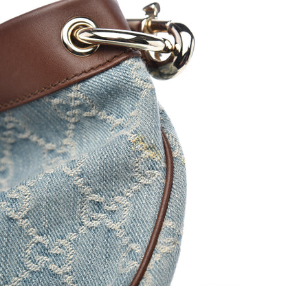 Gucci Denim Monogram Medium Valentine Top Handle Bag 11 of 11