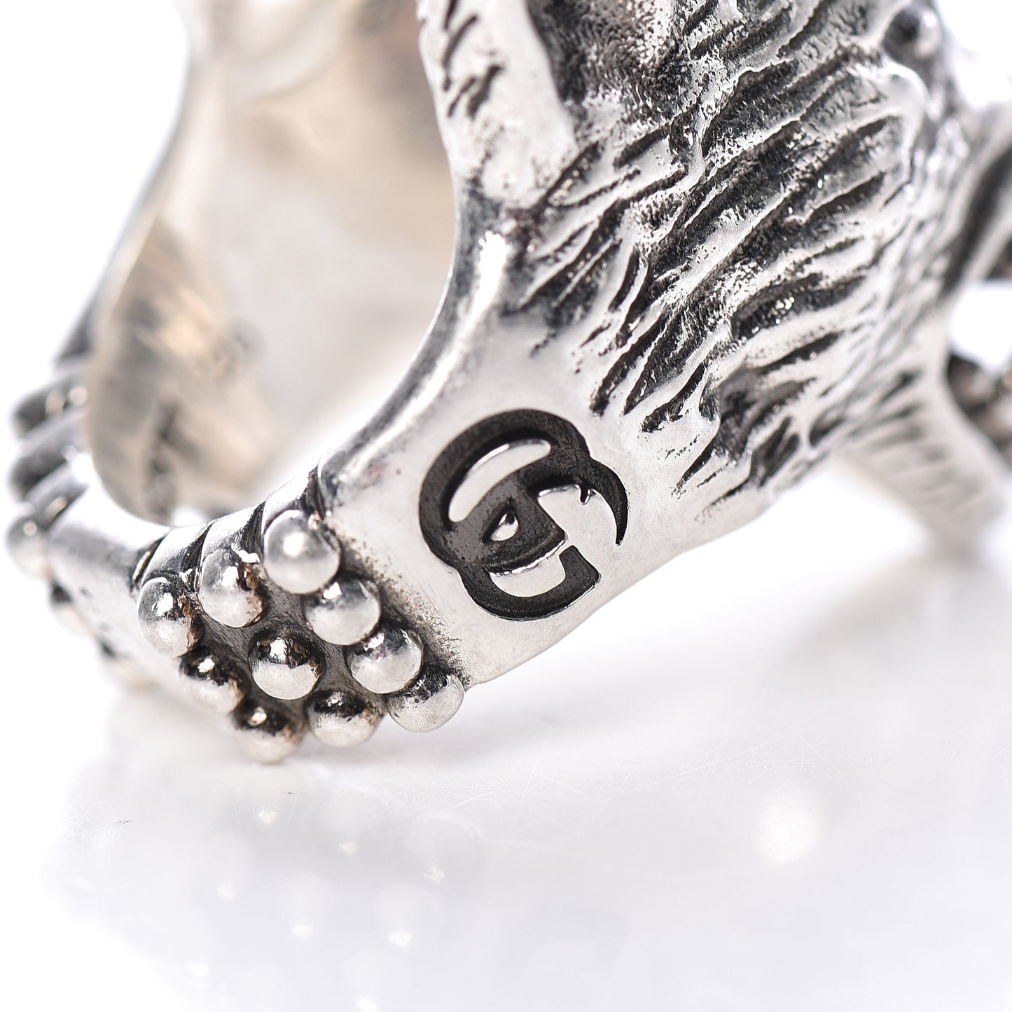 Sterling Silver Resin Anger Forest Wolf Head Ring 9