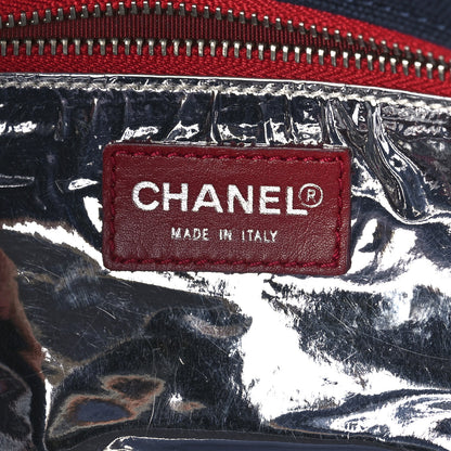 Chanel Canvas Metallic Lambskin Chocolate Bar N°5 Bag Navy Blue 6 of 11