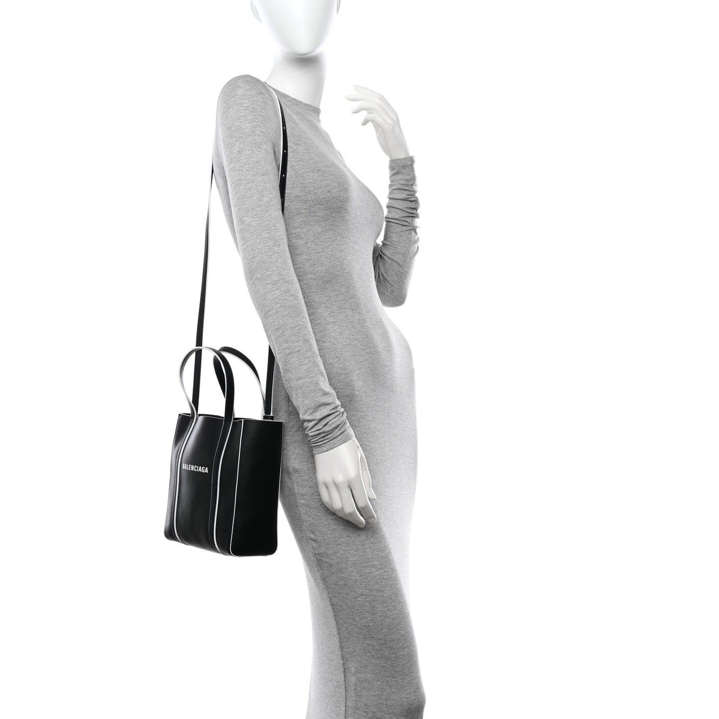 Smooth Calfskin Logo Double Sided XXS Everyday Tote Black White