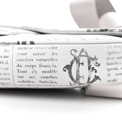 Christian Dior X DANIEL ARSHAM Grained Calfskin Newspaper Print Saddle Bag White 8 of 8