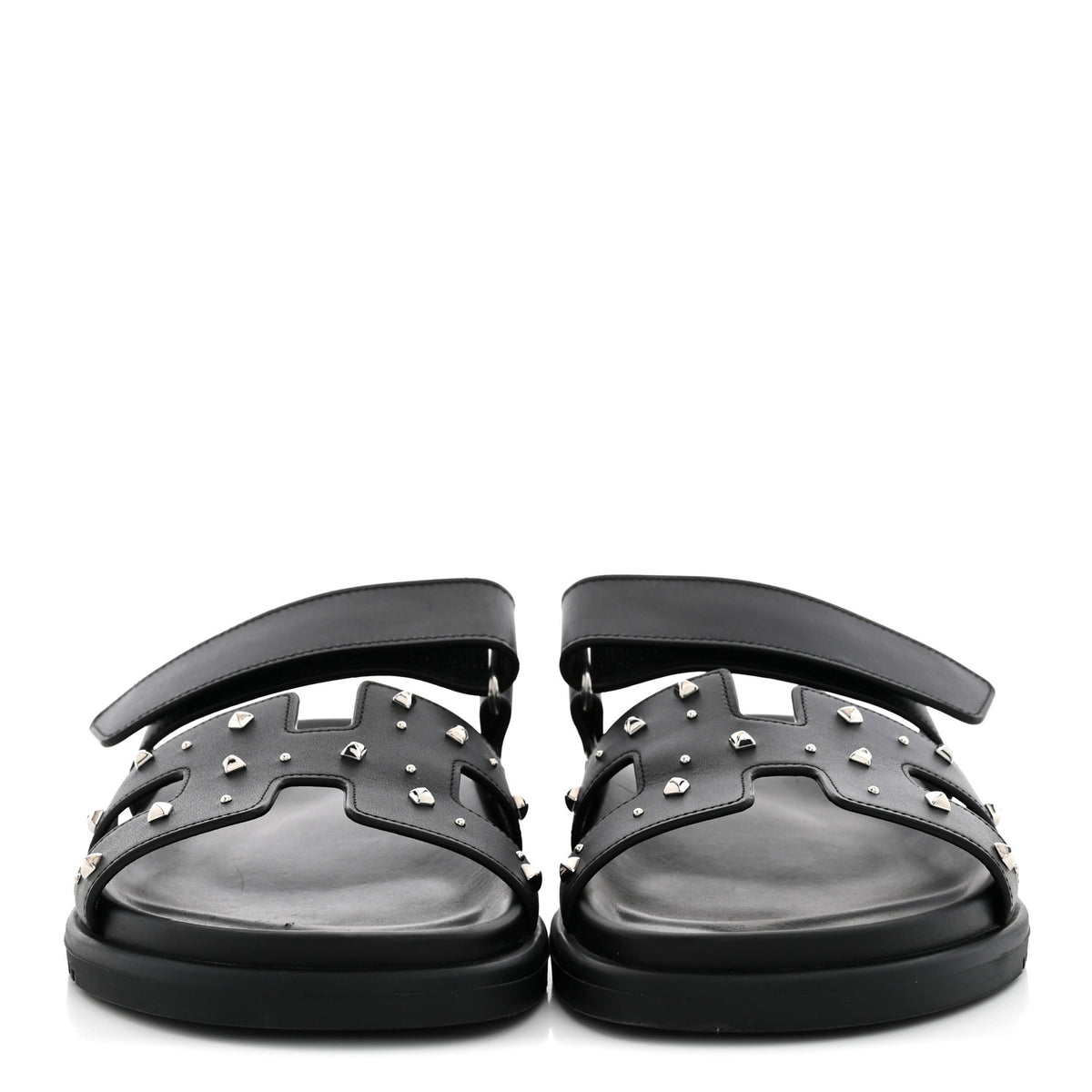 Calfskin Medor Studded Womens Chypre Sandals 37.5 Black