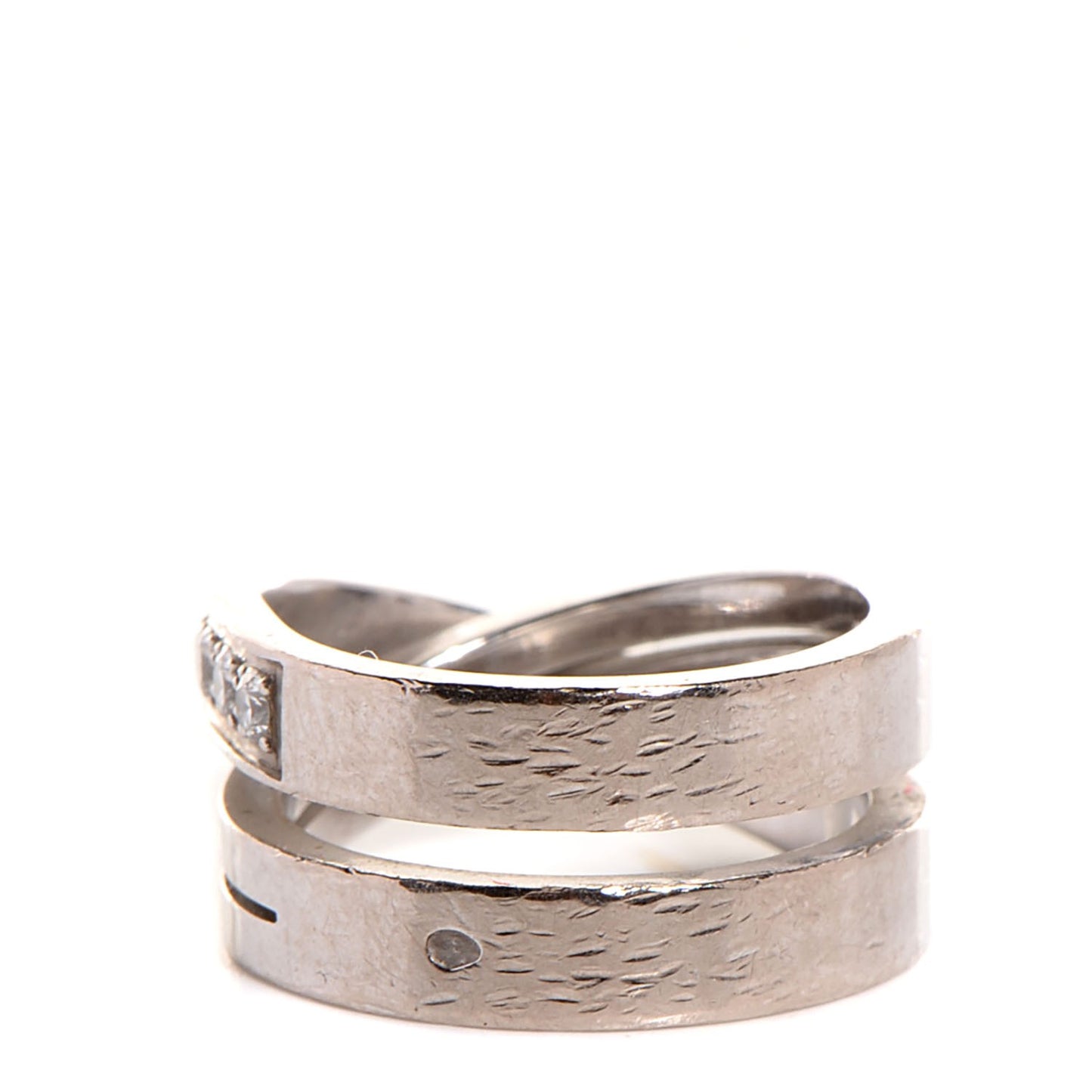 18K White Gold Diamond 9mm Paris Nouvelle Vague Ring 48 4.5