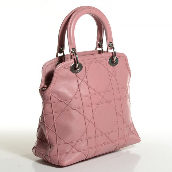 Lambskin Cannage Medium Granville Tote Pink