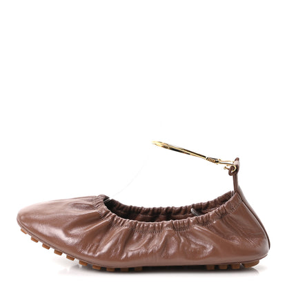 Fendi Vitello Filo Ballerina Flats 35 Brown 1 of 9